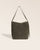 Le sac Rio Renouard en cuir veau velours truffe et lisse truffe, vu de face en studio.