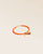 Notre bracelet Jumping Renouard en cuir d'agneau orange et pompon camel, vu de quart en studio.