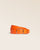 Notre ceinture James Renouard en cuir façon vigogne orange, vue de face en studio.