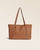Notre sac cabas Annette Renouard en cuir vintage camel, vu de face en studio.