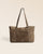 Le sac cabas Annette Renouard en cuir veau velours truffe, vu de face en studio.