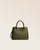Notre sac Ker Balmoral en cuir façon vigogne kaki vu de face en studio.