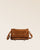 Notre sac Lou en cuir veau velours noisette vu de face.