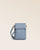 Notre sac pochette Goéland en cuir façon vigogne bleu cobalt vue de face en studio.